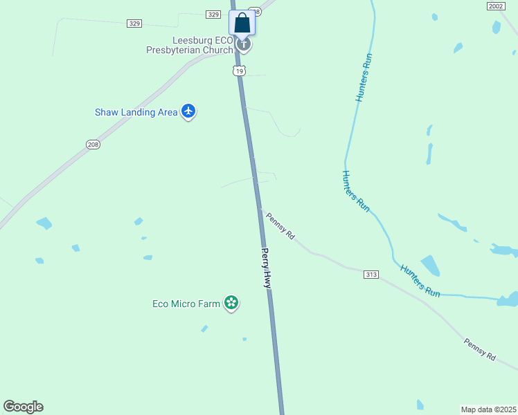 map of restaurants, bars, coffee shops, grocery stores, and more near 1926 Perry Highway in Volant