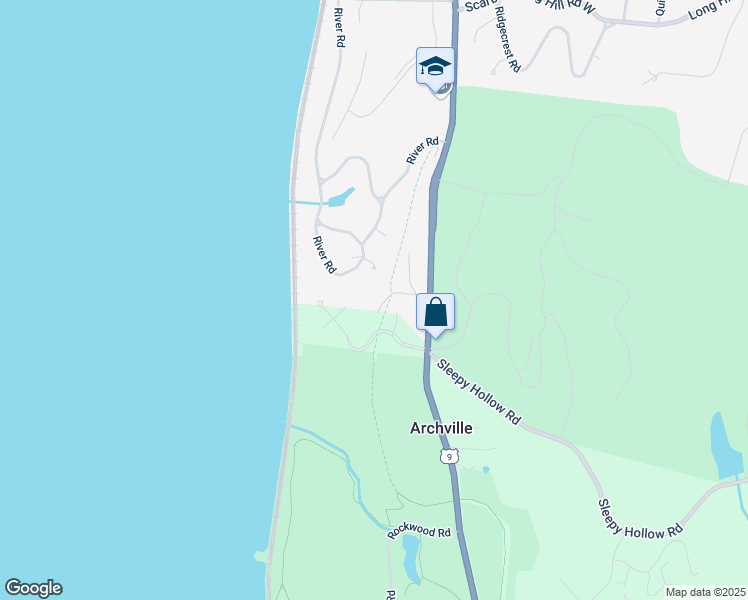 map of restaurants, bars, coffee shops, grocery stores, and more near 640 Albany Post Road in Briarcliff Manor