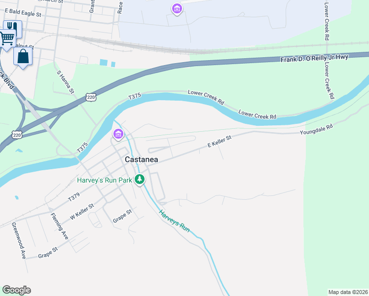 map of restaurants, bars, coffee shops, grocery stores, and more near 212 East Keller Street in Lock Haven