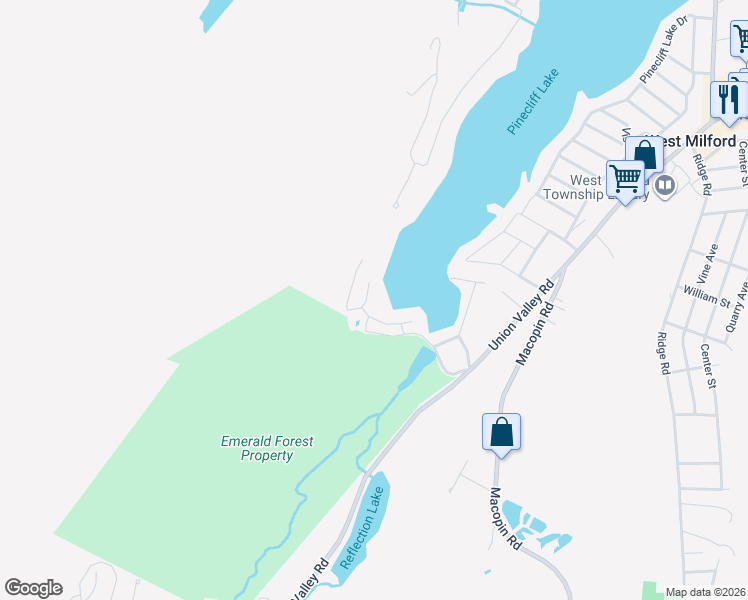 map of restaurants, bars, coffee shops, grocery stores, and more near 16 Anchor Avenue in West Milford