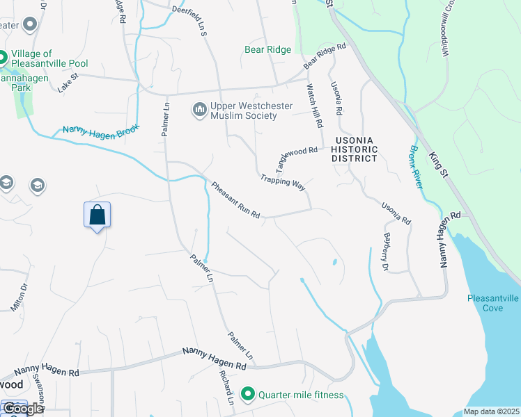 map of restaurants, bars, coffee shops, grocery stores, and more near 29 Pheasant Run Road in Pleasantville