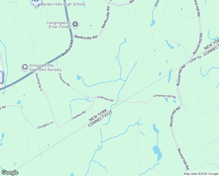 map of restaurants, bars, coffee shops, grocery stores, and more near 32 Creemer Road in Armonk