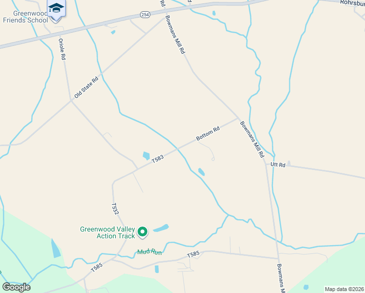 map of restaurants, bars, coffee shops, grocery stores, and more near Bottom Road in Orangeville