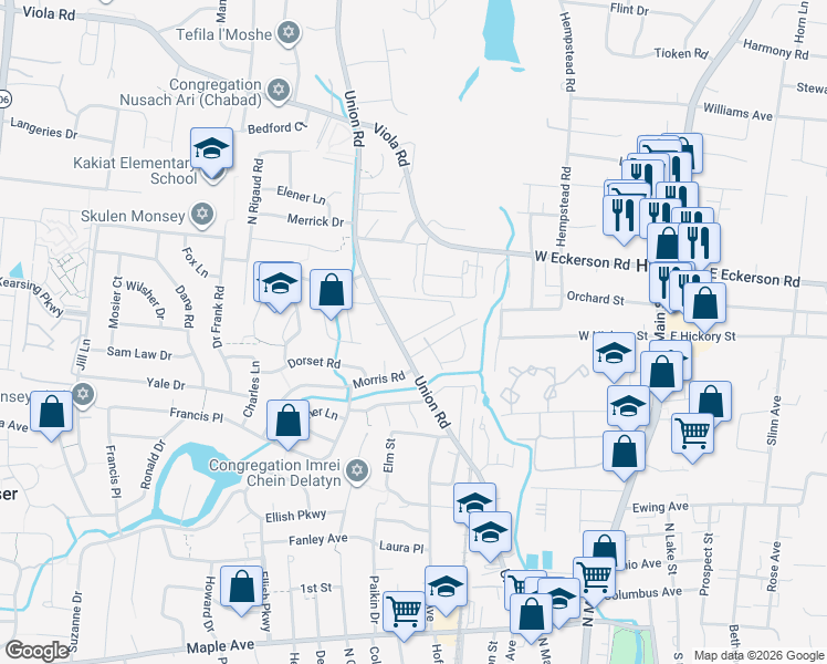 map of restaurants, bars, coffee shops, grocery stores, and more near 5 Valley View Terrace in Spring Valley