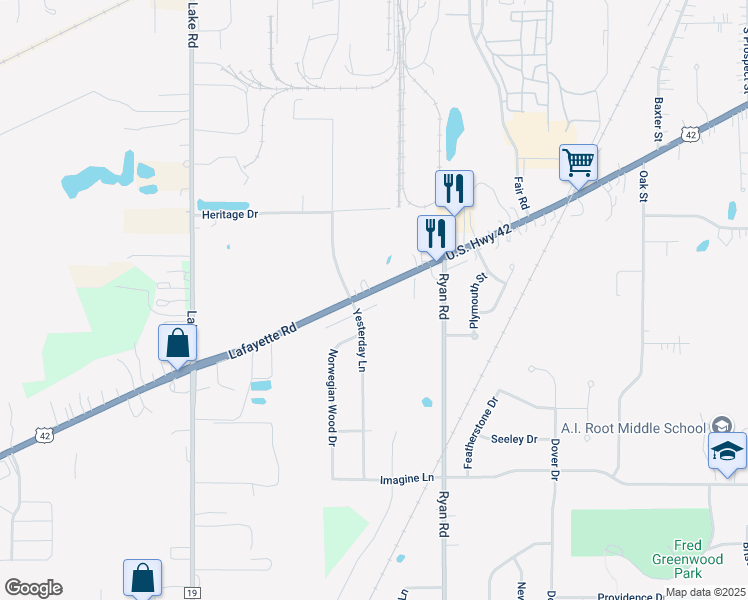 map of restaurants, bars, coffee shops, grocery stores, and more near 854 Yesterday Lane in Medina