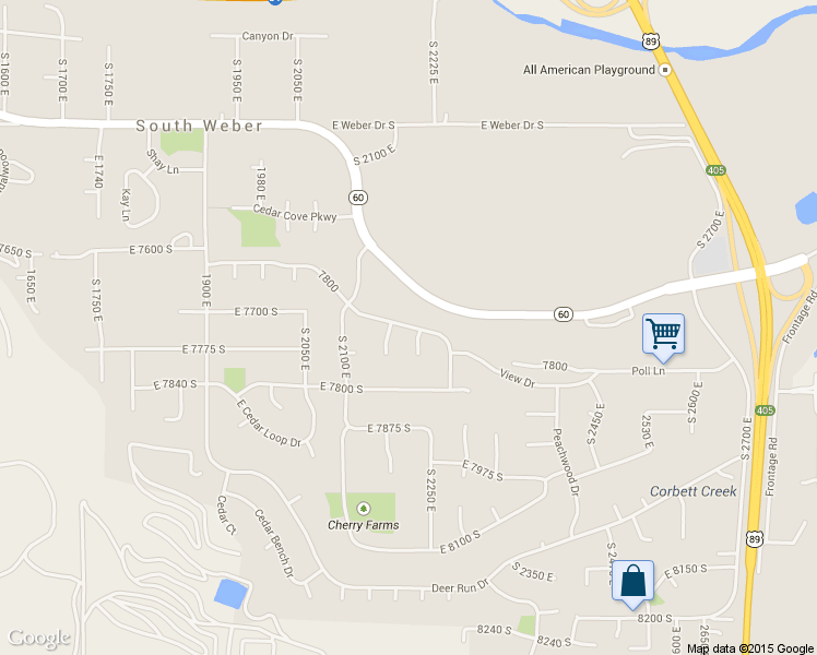 map of restaurants, bars, coffee shops, grocery stores, and more near 2204 East View Drive in South Weber