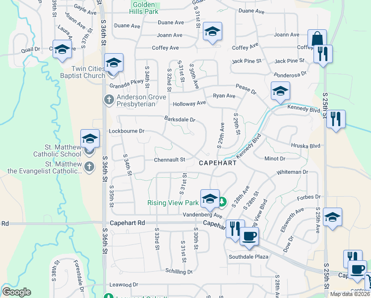 map of restaurants, bars, coffee shops, grocery stores, and more near 12114 South 30th Avenue in Bellevue