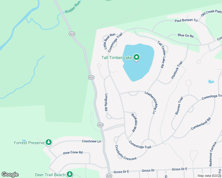 map of restaurants, bars, coffee shops, grocery stores, and more near 35 Conestoga Trail in Pocono Pines