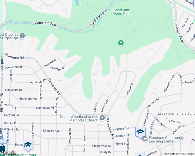 map of restaurants, bars, coffee shops, grocery stores, and more near 1803 Cromwell Drive in Akron