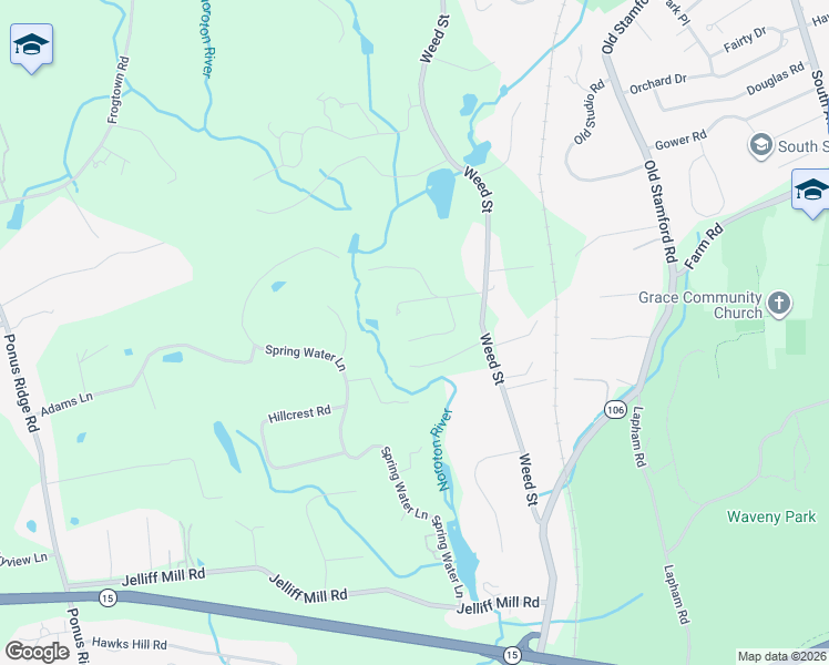 map of restaurants, bars, coffee shops, grocery stores, and more near 32 Knapp Lane in New Canaan