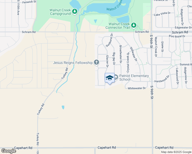 map of restaurants, bars, coffee shops, grocery stores, and more near 2440 Sand Hills Drive in Papillion