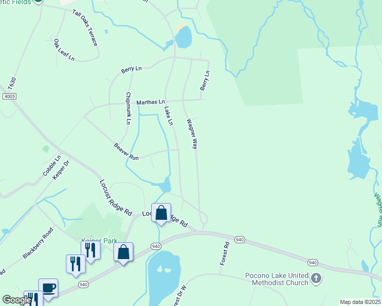 map of restaurants, bars, coffee shops, grocery stores, and more near 149 Wagner Way in Monroe County