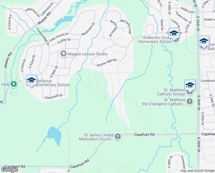 map of restaurants, bars, coffee shops, grocery stores, and more near 12026 Quail Drive in Bellevue