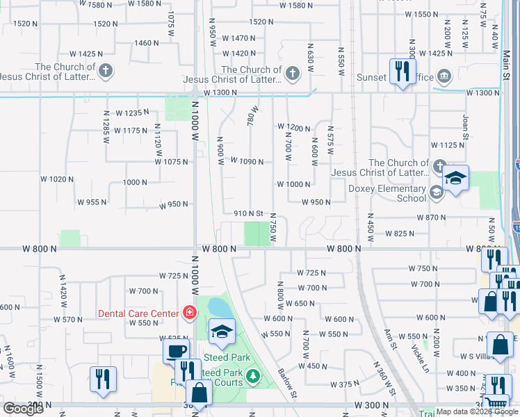 map of restaurants, bars, coffee shops, grocery stores, and more near 768 910 North Street in Clinton