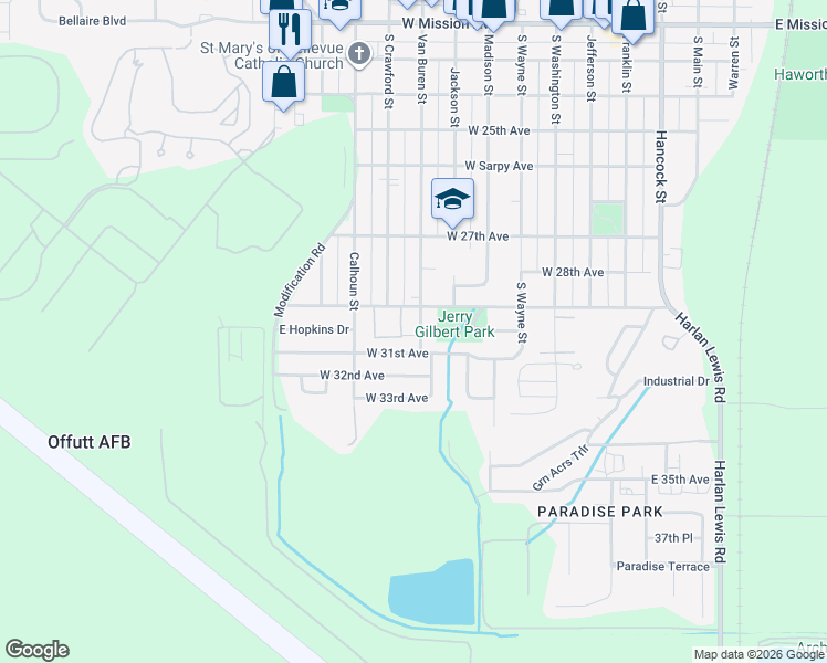 map of restaurants, bars, coffee shops, grocery stores, and more near 708 West 31st Avenue in Bellevue