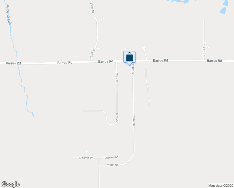 map of restaurants, bars, coffee shops, grocery stores, and more near 52191 229th Street in Glenwood