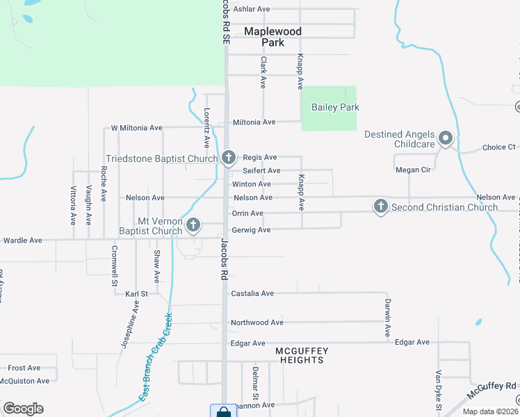 map of restaurants, bars, coffee shops, grocery stores, and more near 3034 Gerwig Avenue in Youngstown