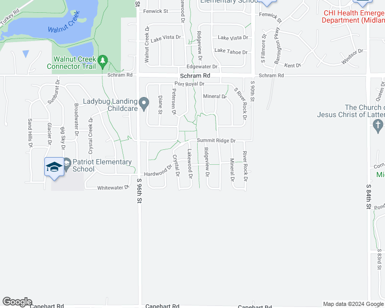 map of restaurants, bars, coffee shops, grocery stores, and more near 2309 Lakewood Drive in Papillion