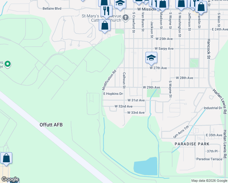 map of restaurants, bars, coffee shops, grocery stores, and more near 2809 Clay Street in Bellevue