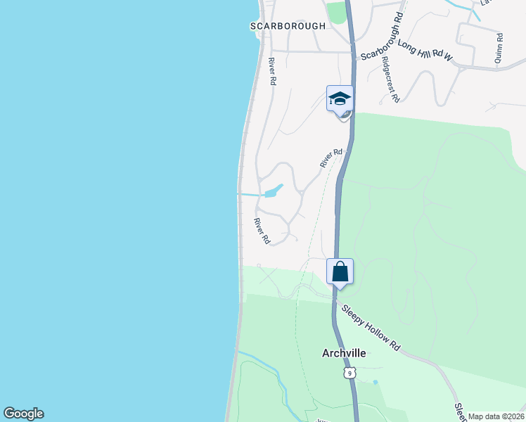 map of restaurants, bars, coffee shops, grocery stores, and more near 43 Woodlea Lane in Briarcliff Manor