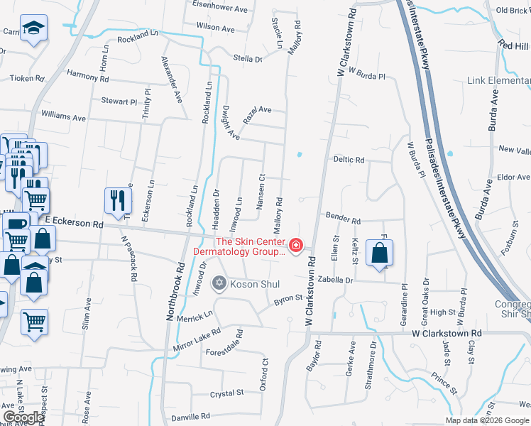 map of restaurants, bars, coffee shops, grocery stores, and more near 8 Nansen Court in Spring Valley