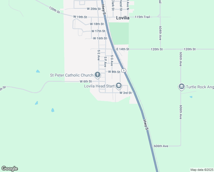 map of restaurants, bars, coffee shops, grocery stores, and more near 430 South F Avenue in Lovilia