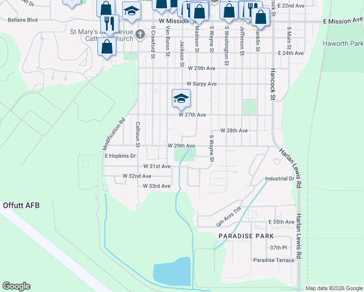 map of restaurants, bars, coffee shops, grocery stores, and more near 598 West 29th Avenue in Bellevue