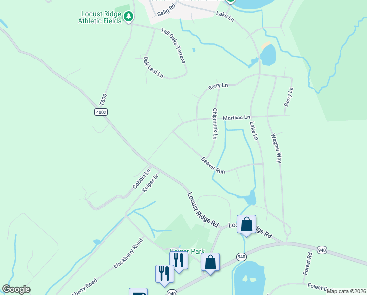 map of restaurants, bars, coffee shops, grocery stores, and more near 800-814 Beaver Run in Monroe County