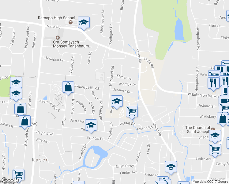 map of restaurants, bars, coffee shops, grocery stores, and more near 4 Jacaruso Drive in Spring Valley