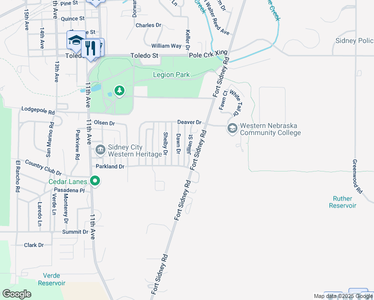 map of restaurants, bars, coffee shops, grocery stores, and more near 1A Julian Street in Sidney