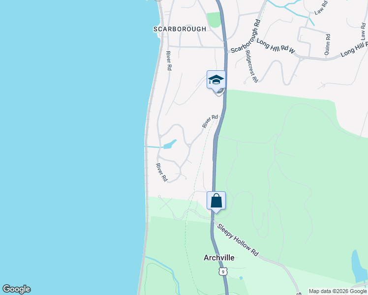 map of restaurants, bars, coffee shops, grocery stores, and more near 2 Creighton Lane in Briarcliff Manor