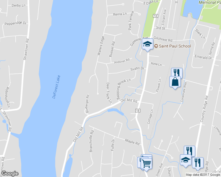 map of restaurants, bars, coffee shops, grocery stores, and more near 337 Deer Track Lane in Valley Cottage