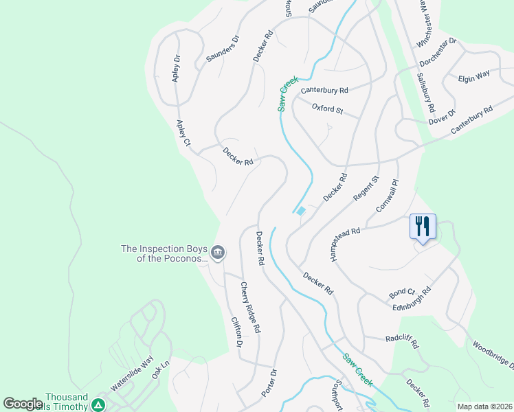 map of restaurants, bars, coffee shops, grocery stores, and more near 69 Decker Road in Pike County