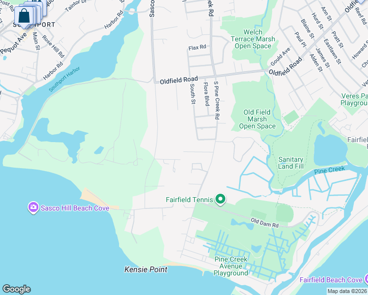 map of restaurants, bars, coffee shops, grocery stores, and more near 146 Gorham Road in Fairfield