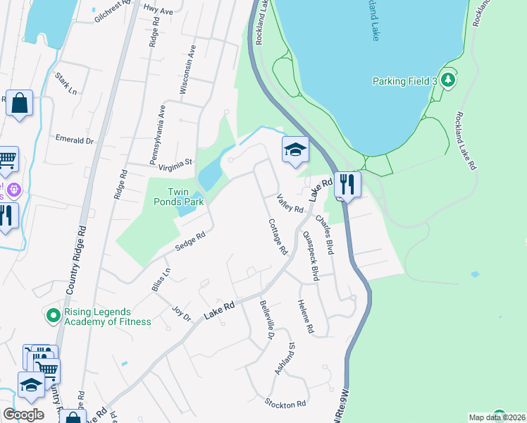 map of restaurants, bars, coffee shops, grocery stores, and more near 266 Cottage Road in Valley Cottage