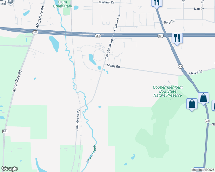 map of restaurants, bars, coffee shops, grocery stores, and more near 5058 Sunnybrook Road in Kent