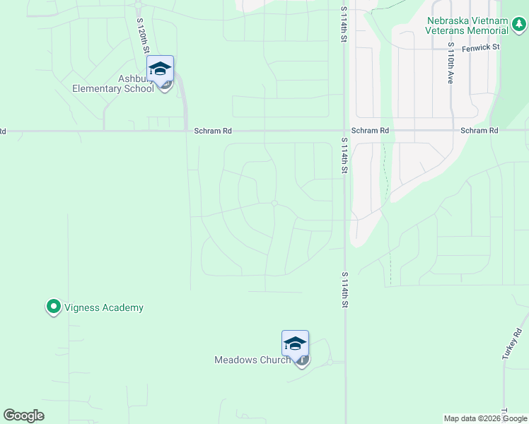 map of restaurants, bars, coffee shops, grocery stores, and more near 12102 South 114th Street in Papillion