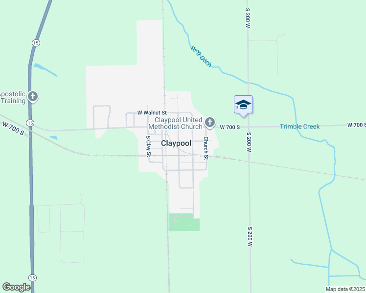 map of restaurants, bars, coffee shops, grocery stores, and more near 206 South Graceland Avenue in Claypool