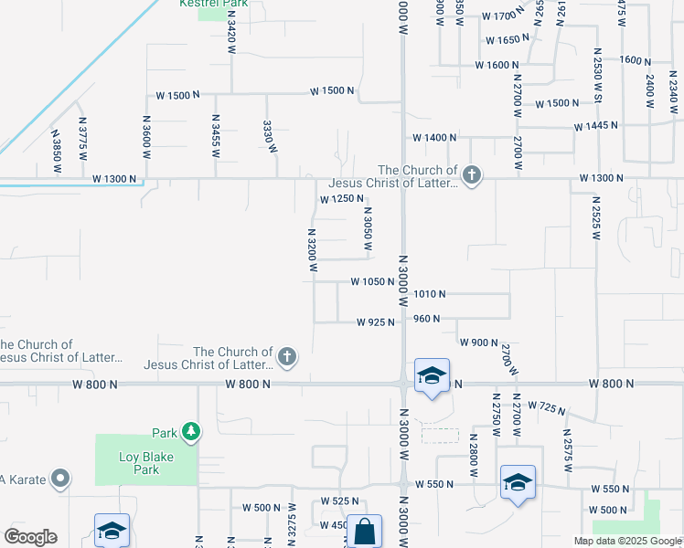 map of restaurants, bars, coffee shops, grocery stores, and more near 3144 West 1050 North in West Point