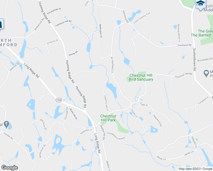 map of restaurants, bars, coffee shops, grocery stores, and more near 111 Chestnut Hill Lane in Stamford