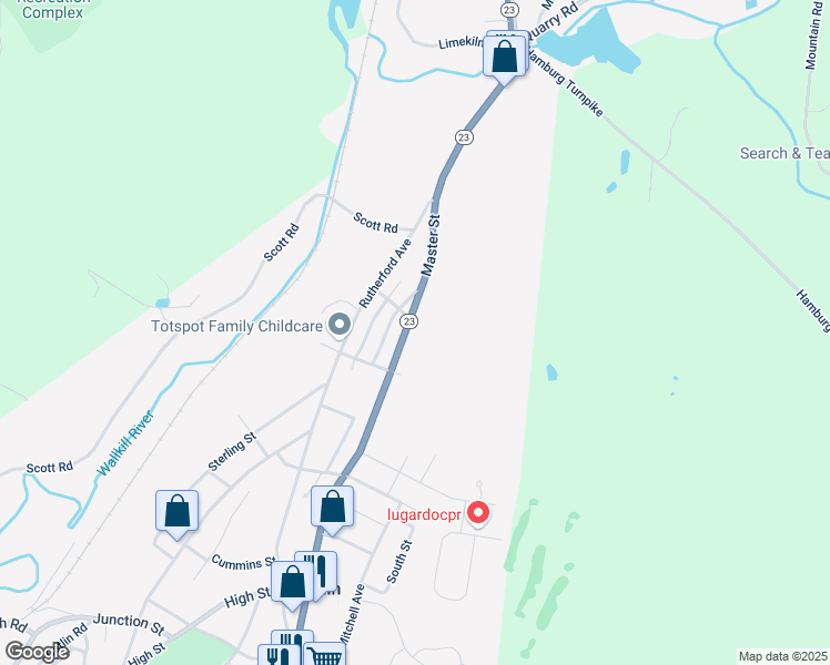 map of restaurants, bars, coffee shops, grocery stores, and more near 494 New Jersey 23 in Franklin