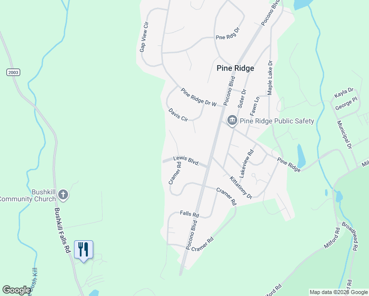 map of restaurants, bars, coffee shops, grocery stores, and more near Messerle Court in Pike County