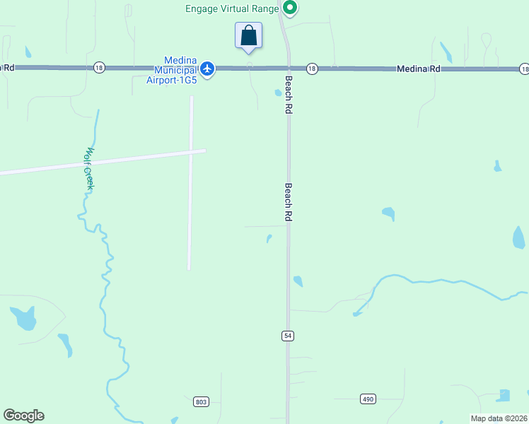 map of restaurants, bars, coffee shops, grocery stores, and more near 5334 Beach Road in Medina