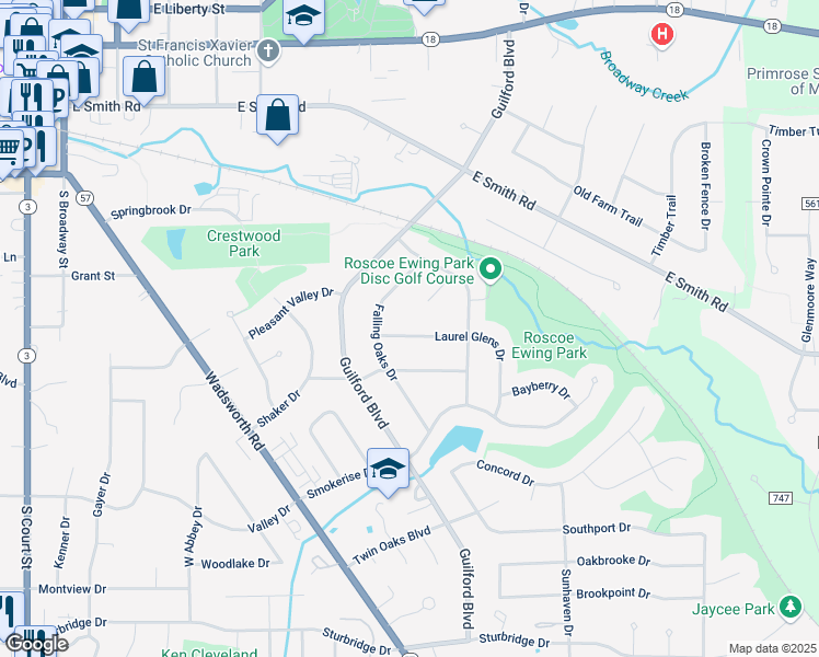 map of restaurants, bars, coffee shops, grocery stores, and more near 833 Laurel Glens Drive in Medina