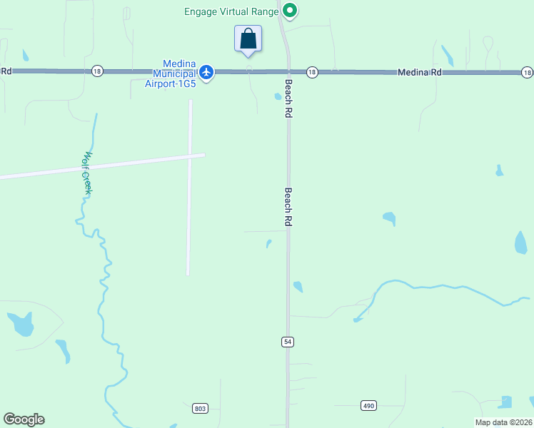 map of restaurants, bars, coffee shops, grocery stores, and more near 5334 Beach Road in Medina