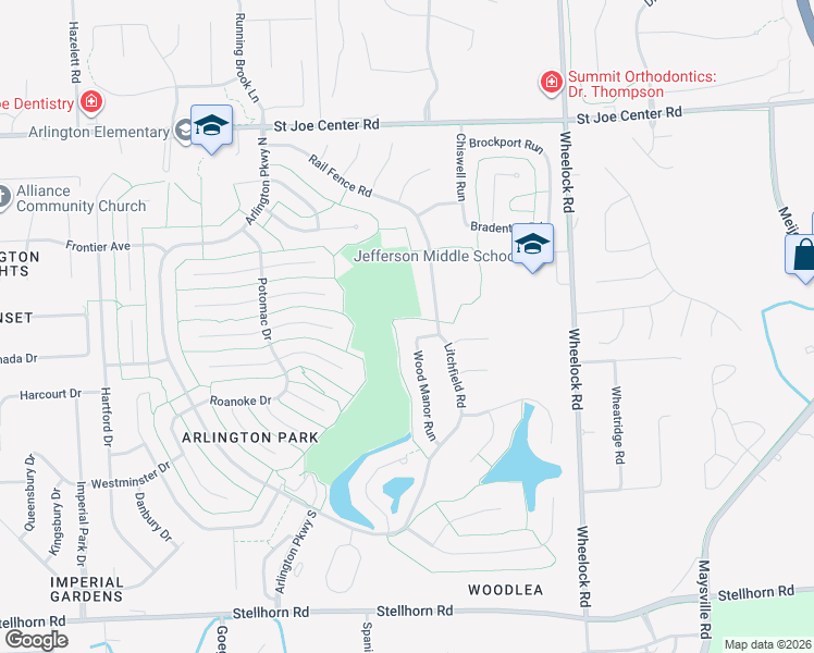 map of restaurants, bars, coffee shops, grocery stores, and more near 8817 Gateview Drive in Fort Wayne