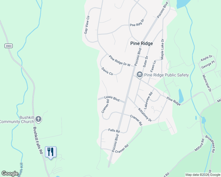 map of restaurants, bars, coffee shops, grocery stores, and more near Messerle Court in Pike County