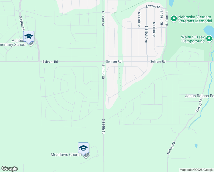 map of restaurants, bars, coffee shops, grocery stores, and more near 11961 South 113th Street in Papillion