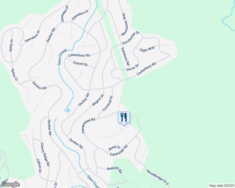 map of restaurants, bars, coffee shops, grocery stores, and more near 282 Saw Creek Estate in Bushkill