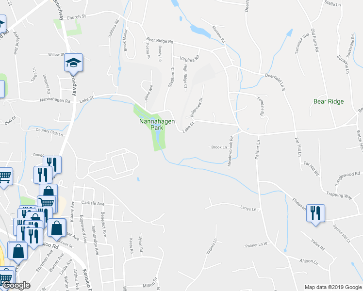 map of restaurants, bars, coffee shops, grocery stores, and more near 234 Lake Street in Pleasantville